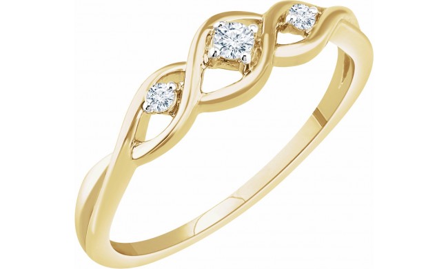 14K Yellow .08 CTW Diamond Freeform Ring