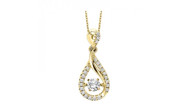 Gems One 10KT Yellow Gold & Diamond Rhythm Of Love Neckwear Pendant  - 1/6 ctw