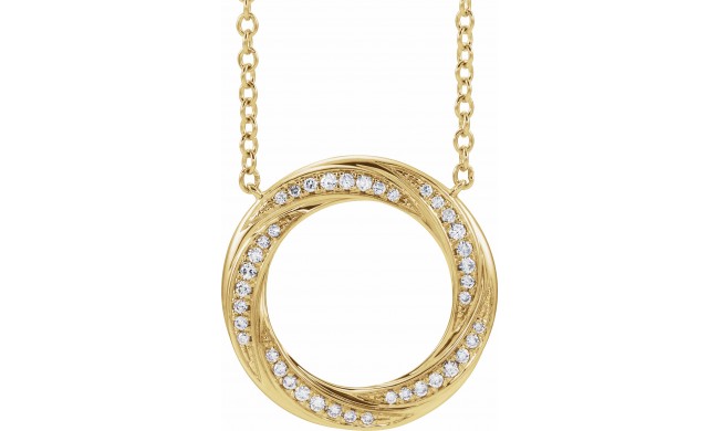 14K Yellow 1/5 CTW Diamond Circle 16-18 Necklace