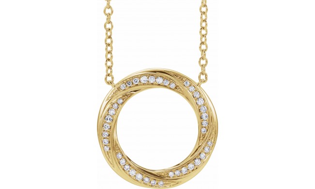 14K Yellow 1/5 CTW Diamond Circle 16-18 Necklace