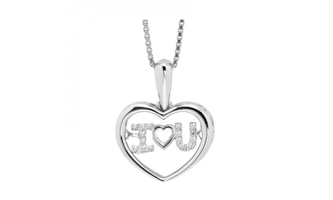 Gems One 10KT White Gold & Diamond Rhythm Of Love Neckwear Pendant  - 1/10 ctw