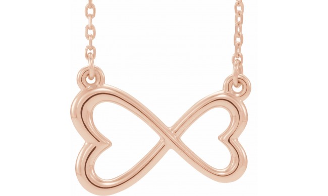 14K Rose Infinity-Inspired Heart 16-18 Necklace