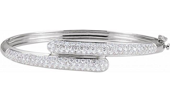 14K White 3 CTW Diamond Bangle Bracelet