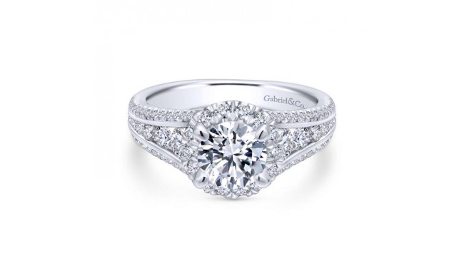 Gabriel & Co. 14k White Gold Entwined Halo Engagement Ring