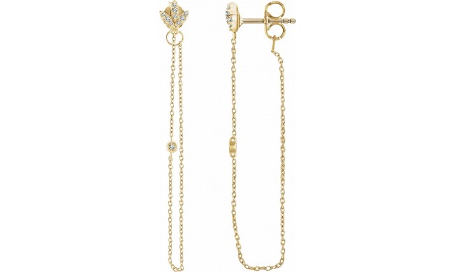 14K Yellow .08 CTW Diamond Chain Earrings