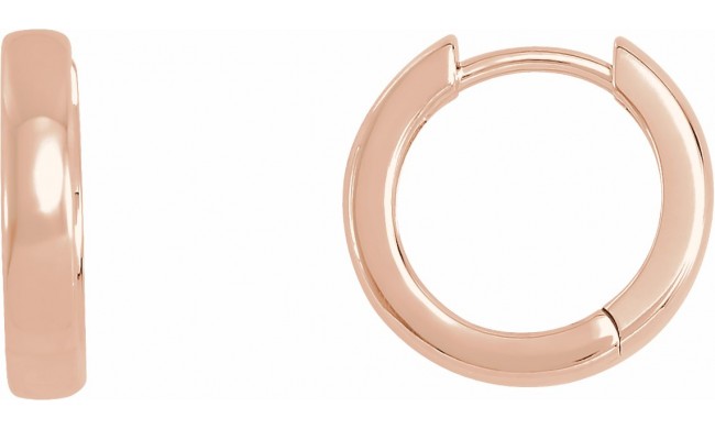 14K Rose 14 mm Hinged Hoop Earrings