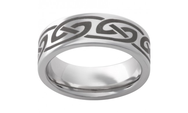 Serinium Pipe Cut Band with Knot Laser Engraving
