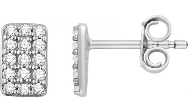 14K White 1/5 CTW Diamond Cluster Earrings