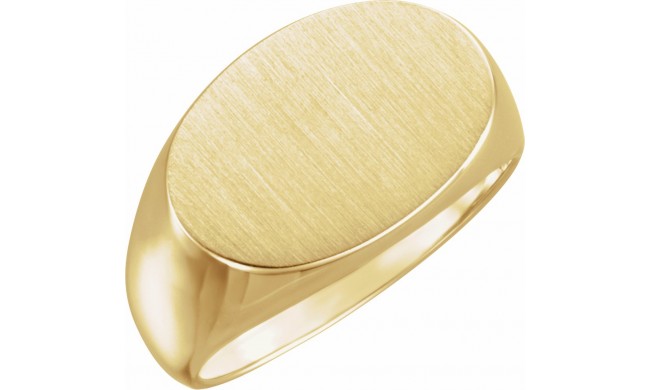 10K Yellow 18x12 mm Oval Signet Ring
