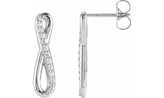 14K White 1/8 CTW Diamond Infinity-Inspired Earrings