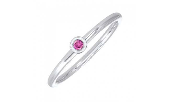 Gems One 10Kt White Gold Pink Tourmaline (1/20 Ctw) Ring