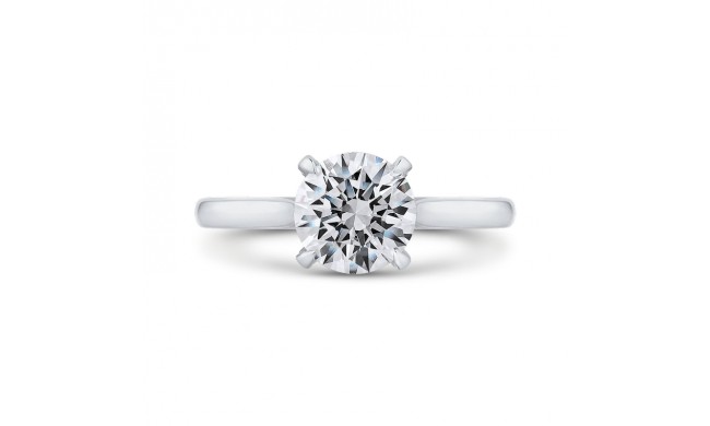 Shah Luxury 14K White Gold Round Diamond Classic Engagement Ring (Semi-Mount)