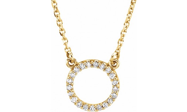 14K Yellow 1/10 CTW Diamond Circle 16 Necklace