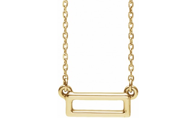 14K Yellow Rectangle Bar 16-18 Necklace