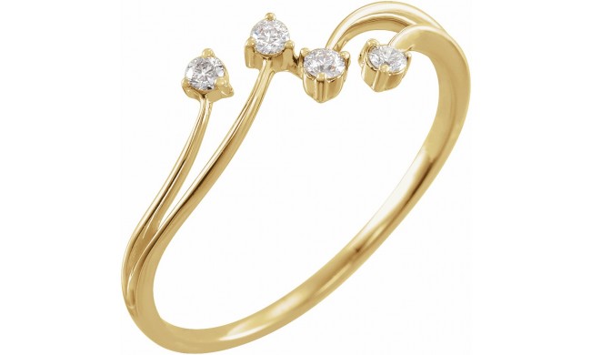 14K Yellow 1/10 CTW Diamond Bypass Ring