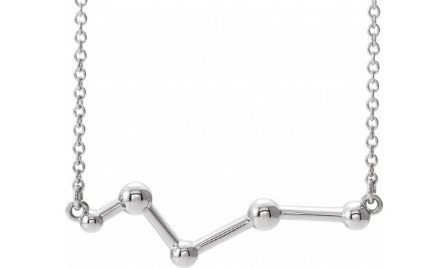 14K White Constellation Bar 18 Necklace