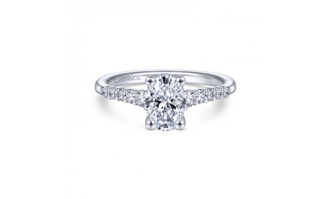 Gabriel & Co. 14k White Gold Contemporary Straight Engagement Ring