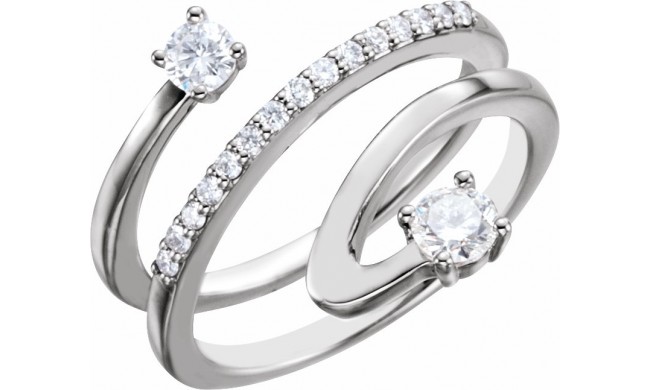 14K White 1/3 CTW Diamond Freeform Ring