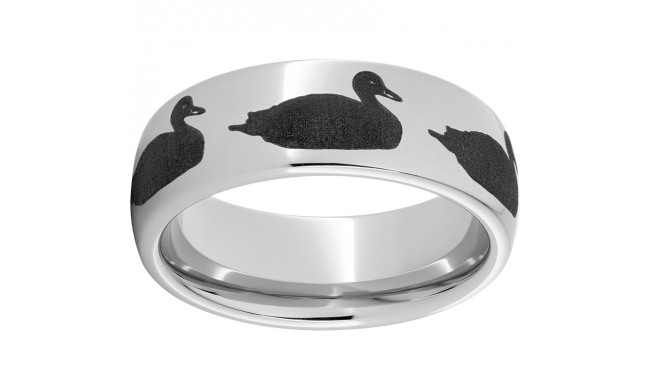 Serinium Domed Band with Duck Laser Engraving