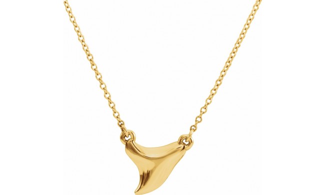 14K Yellow Shark Tooth 16-18 Necklace