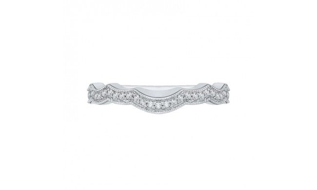 Shah Luxury 14K White Gold Round Diamond Wedding Band