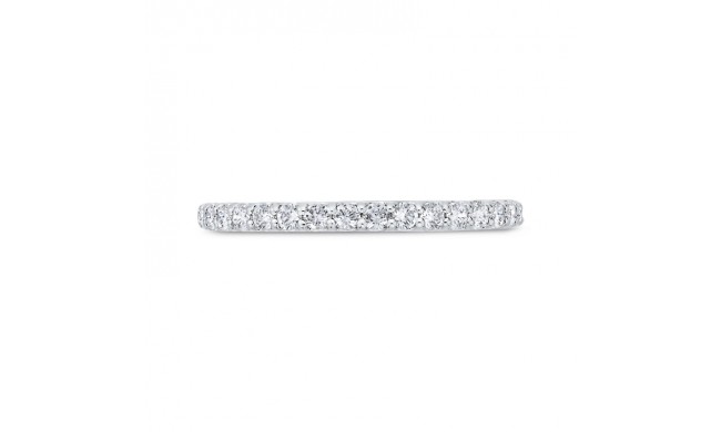 Shah Luxury 14K White Gold Round Cut Diamond Wedding Band