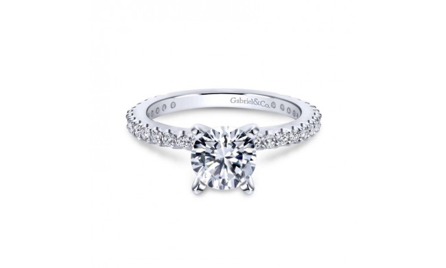 Gabriel & Co. 14k White Gold Contemporary Straight Engagement Ring