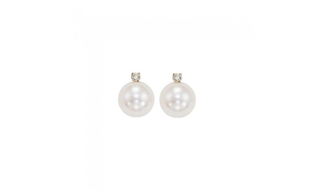 Gems One 14Kt White Gold Diamond (1/20Ctw) & Pearl (1 Ctw) Earring