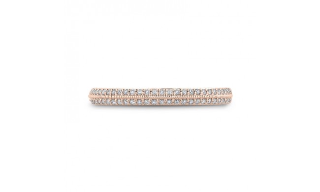 Shah Luxury 14K Rose Gold Round Diamond Half-Eternity Wedding Band