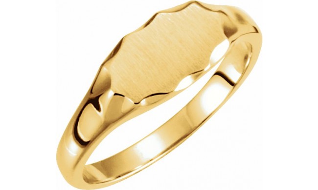 14K Yellow 11.2x6.7 mm Oval Signet Ring