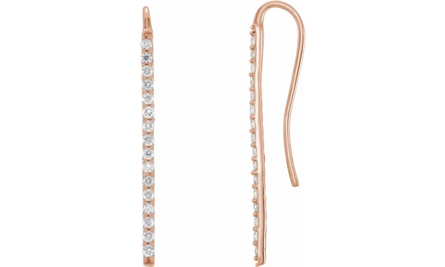 14K Rose 1/3 CTW Diamond Bar Earrings