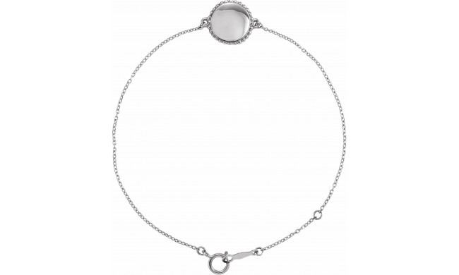 14K White Beaded 6.5-7.5 Bracelet