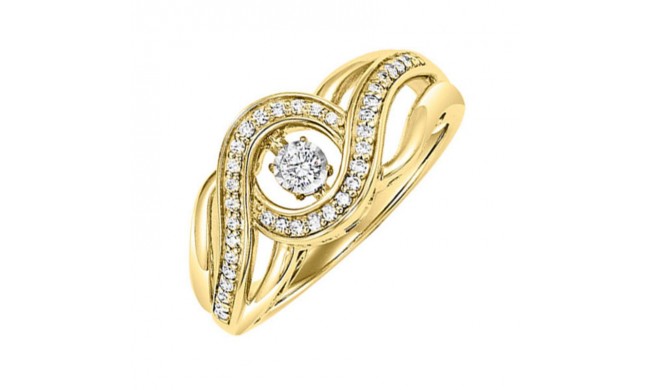 Gems One 10KT Yellow Gold & Diamond Rhythm Of Love Fashion Ring  - 1/4 ctw