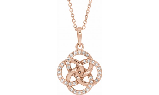 14K Rose 1/8 CTW Diamond Five-Fold Celtic Necklace