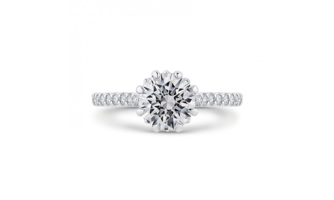 Shah Luxury 14K Two-Tone Gold Round Diamond Engagement Ring (Semi-Mount)