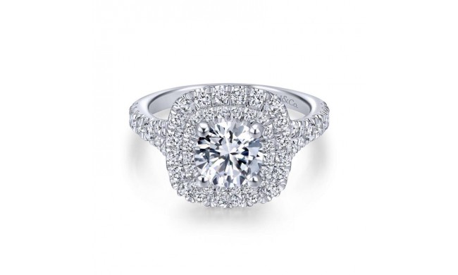 Gabriel & Co. 14k White Gold Entwined Double Halo Engagement Ring