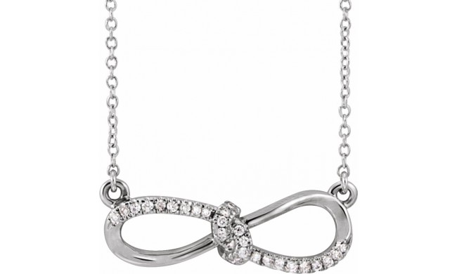 14K White 1/8 CTW Diamond Infinity-Inspired 18 Necklace