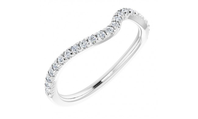 14K White 1/5 CTW Diamond French-Set Matching Band