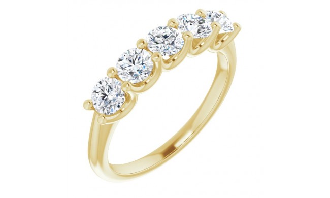 14K Yellow 1 CTW Diamond Anniversary Band