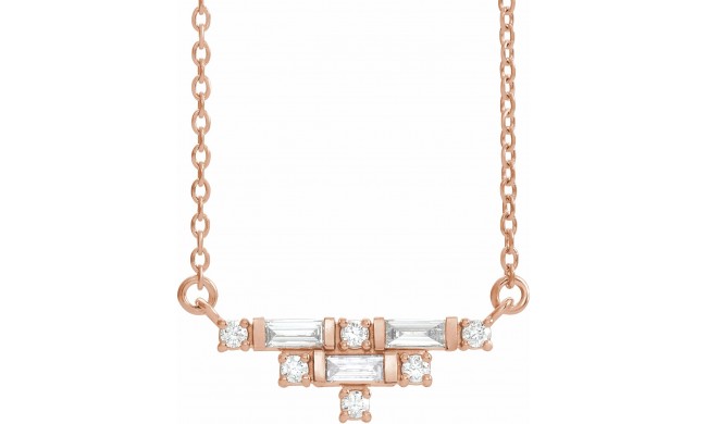 14K Rose 1/4 CTW Diamond Art Deco 18 Necklace