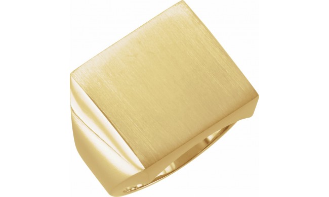 14K Yellow 18 mm Square Signet Ring