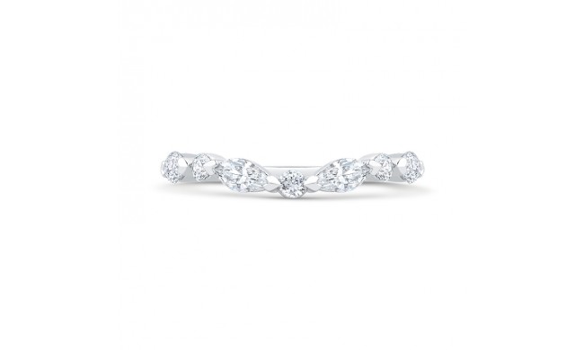 Shah Luxury 14K White Gold Diamond Contour Band