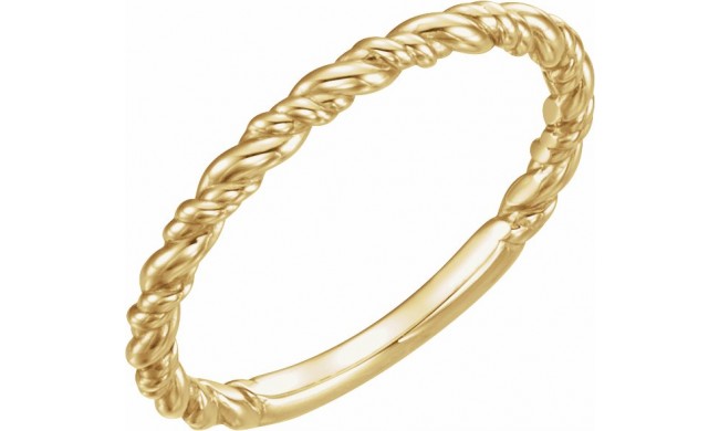 14K Yellow Stackable Rope Ring