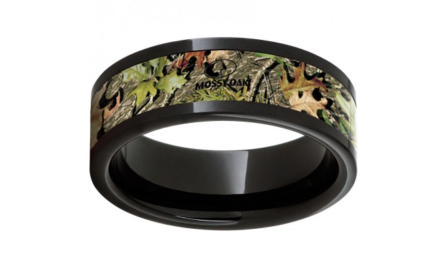 Black Diamond Ceramic Pipe Cut Band with Mossy Oak Obsession Inlay