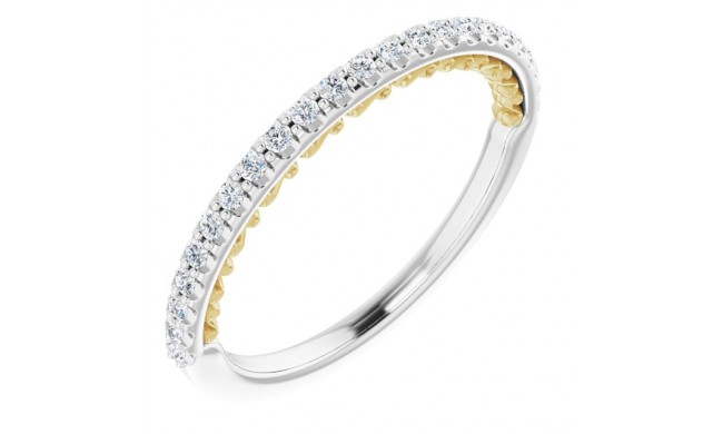 14K White & Yellow 1/5 CTW Diamond Anniversary Band