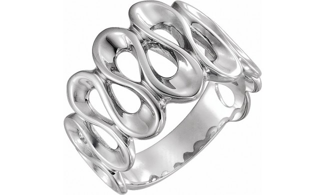 14K White Freeform Ring