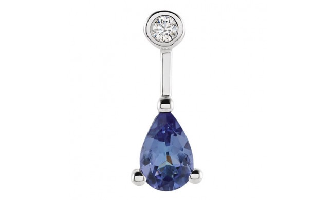 Stuller 14k White Gold Tanzanite & .025ct Diamond Pendant