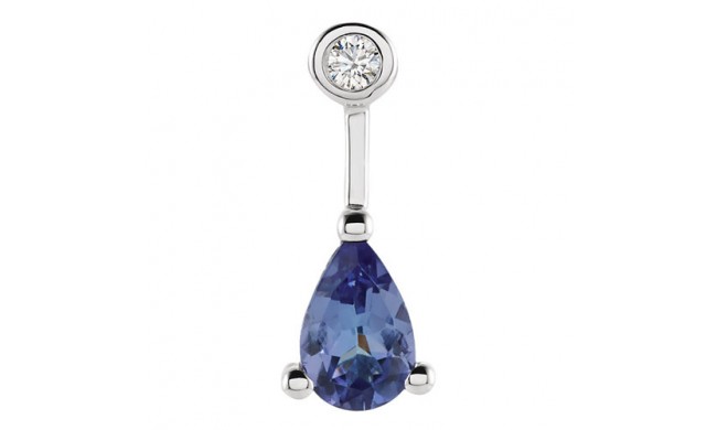 Stuller 14k White Gold Tanzanite & .025ct Diamond Pendant