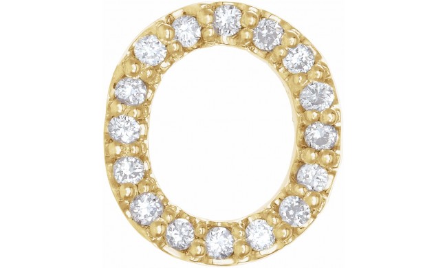 14K Yellow .07 CTW Diamond Single Initial O Earring