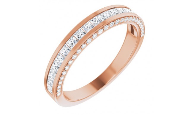 14K Rose 3/4 CTW Diamond Anniversary Band